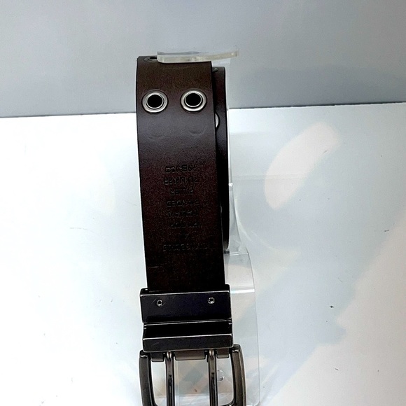 Reversable Belt Brown Black Silver Buckle Unisex Grommet Detail XL Mexico - Picture 2 of 13